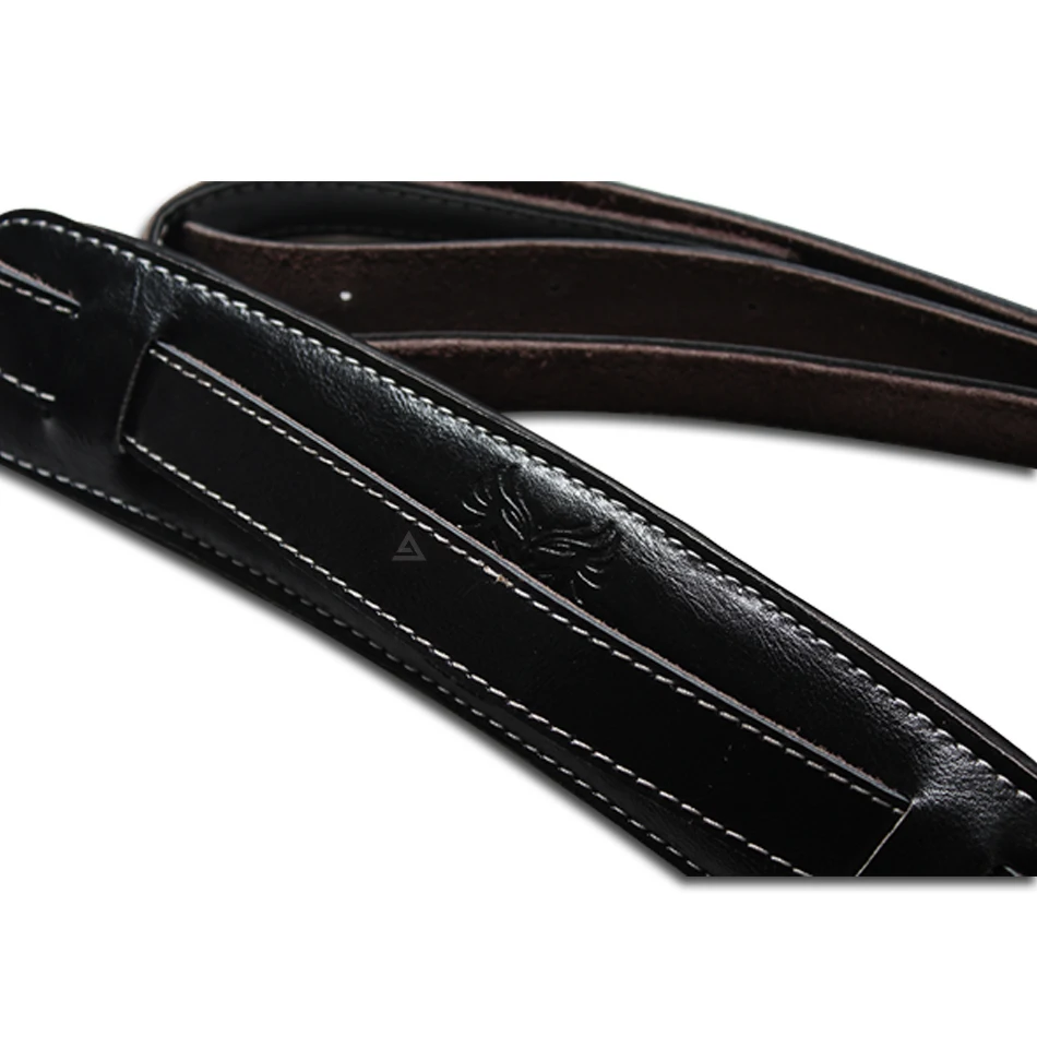 braun und schwarz kuh leder gepolsterte gitarre strap weiche durable einstellbare soldaten verdicken elektrische akustische gitarre bass gürtel f