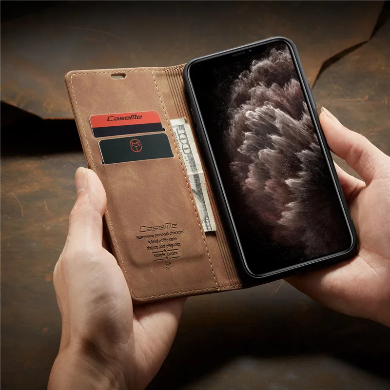 Роскошный Магнитный флип-чехол-кошелек для iPhone 11 Pro XS MAX X XR 8 7 6s 6 Plus 5 5S SE Роскошный кожаный держатель для карт