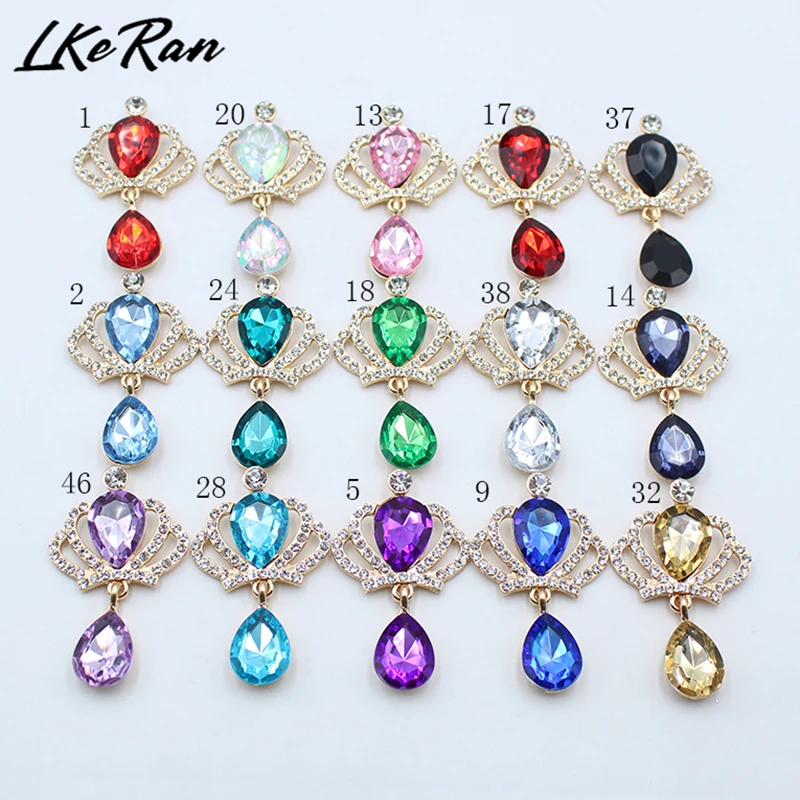 

LKERAN 5Pcs 32*52MM Heart Pendant Acrylic Rhinestone Snap Buttons Craft For Sewing Hair Accessories Wedding Candy Box Decorative