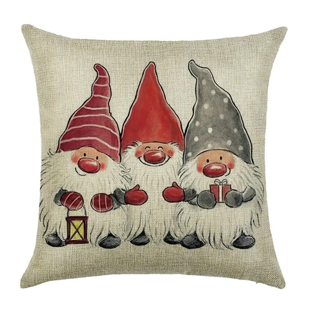 

pillow cover Christmas Pillow Case Santa Cotton Linen Sofa Car Throw Cushion Cover Home Decor cojines decorativos para sof 32