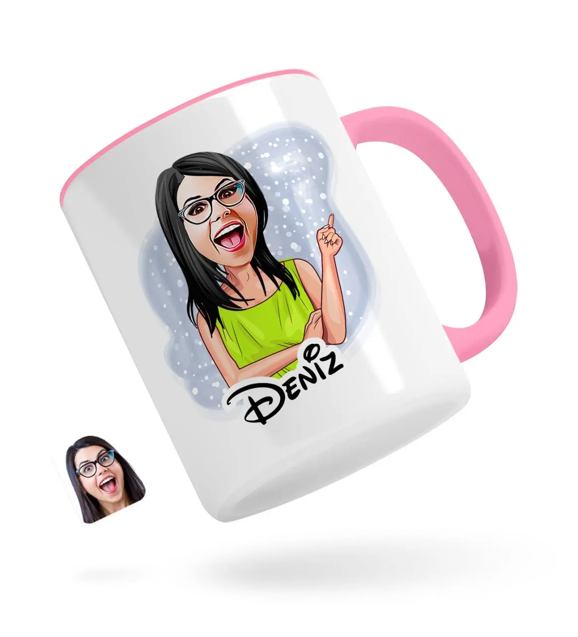 

Персонализированные Для женщин с карикатурой розовый кружка Bardak-19