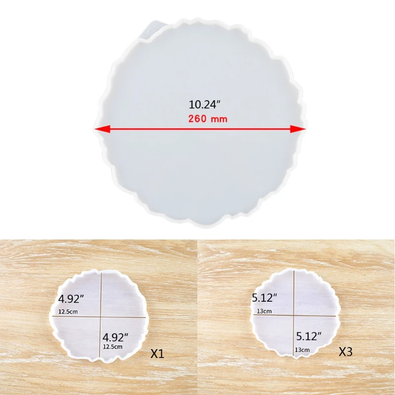 

5Pcs Large Silicone Round Coaster Resin Casting Making Molds Kit Resin Irregular Coaster Mold Agate Coaster Molds Crafts