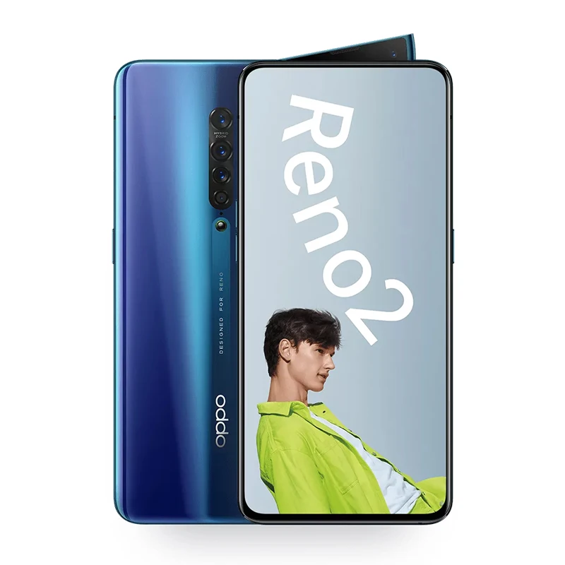 OPPO Reno 2 Мобильный телефон Snapdragon 730G Восьмиядерный 8G+ 128G 48MP камера телефон VOOC 3,0 экран отпечаток пальца 5x зум OIS