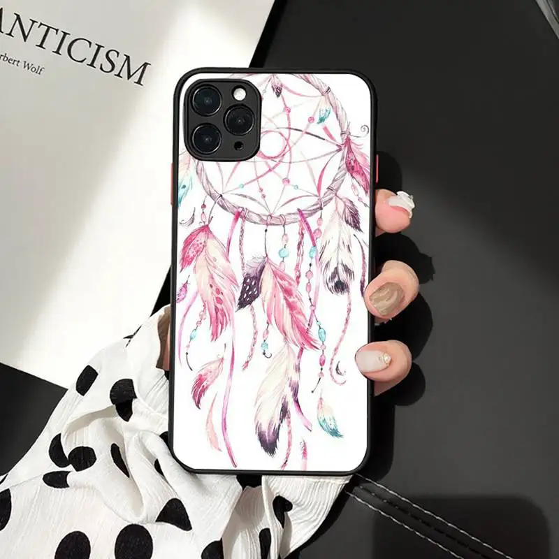 

Dream catcher watercolor Phone Case For iphone 12 11 7 8 plus mini x xs xr pro max matte transparent cover
