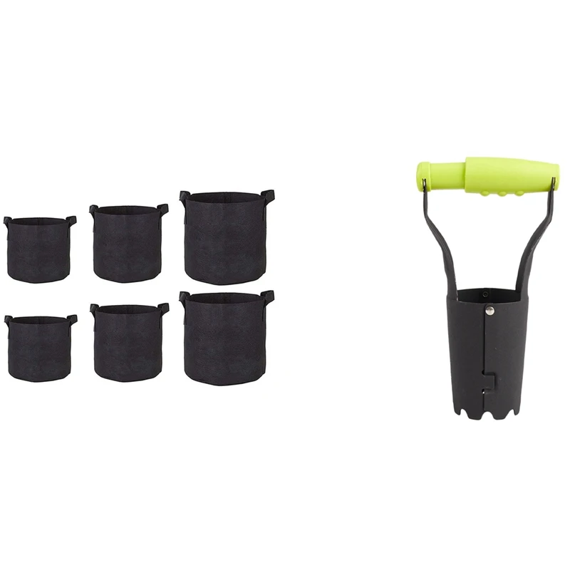 

1X Manual Weeder Shovel Gardening Weeding Transplanting Shovel Garden Tool & 6Pack Grow Bags 5 Gallon/7 Gallon/10 Gallon