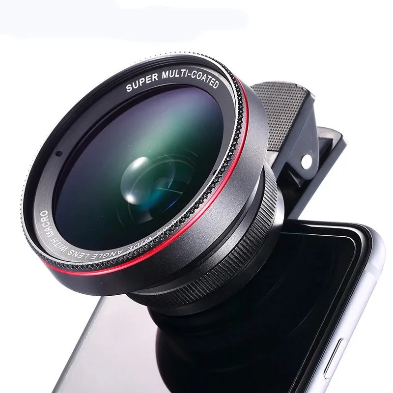 

HD Professional Optical Glass Mobile Phone Lens 0.6X 0.45X Super Wide Angle 15X Macro Camera Lenses for iPhone Android Lentes