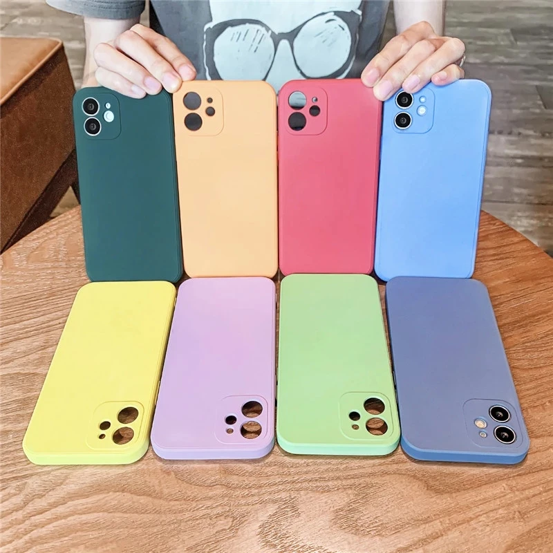 Чехол для iPhone 12 Mini Pro Max X XR XS новый роскошный квадратный Мягкий силиконовый чехол