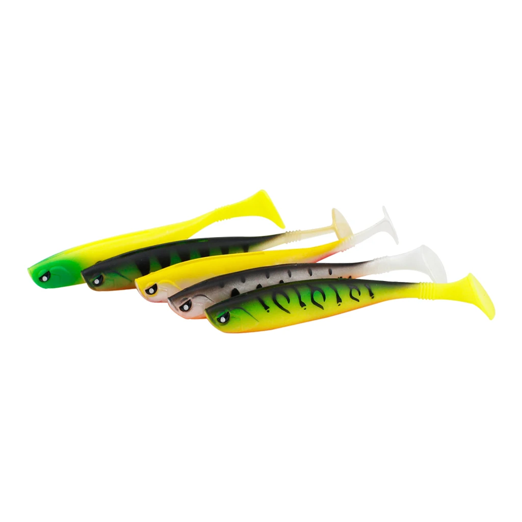 

5 Pieces 12cm Soft Artificial Baits Soft Fishing Lures Lifelike T Tail Fish Swimbaits