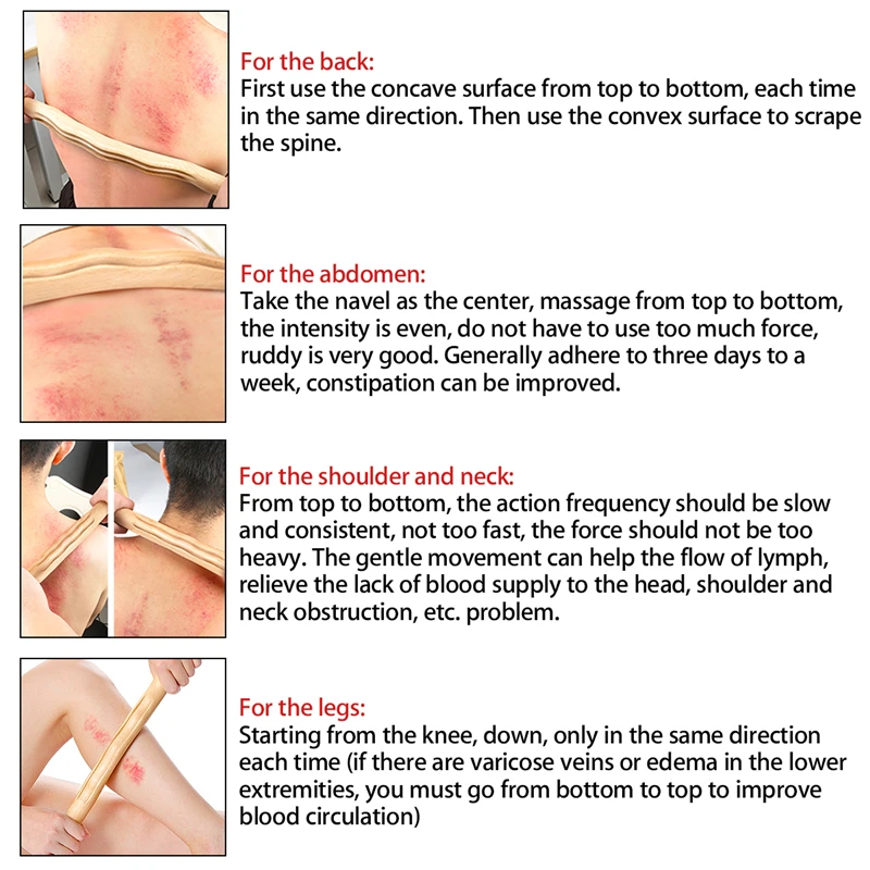 4 шт. деревянные палочки для Массажа Гуаша | Красота и здоровье