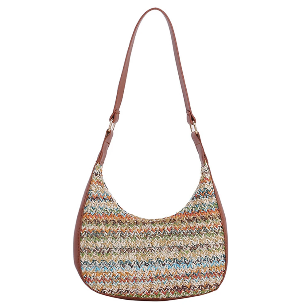 

Women's Casual Handbags 2021 New Shoulder Bags High Quality Underarm Bags Fashion Color Contrast Pu Leather Elegant Bags