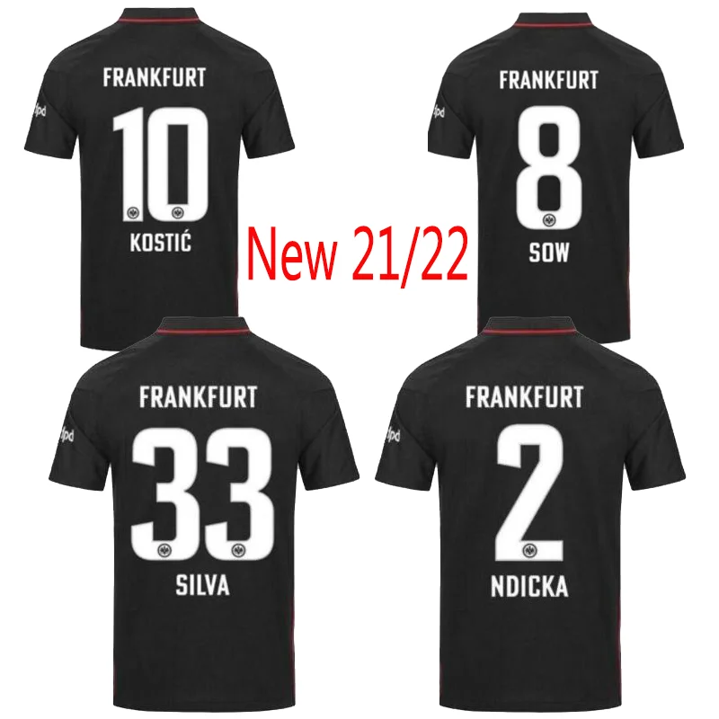 

2021/22 Trikot Men Black Eintracht Frankfurt Jerseys Home Away KOSTIC Jovic 22 Children Football Shirts
