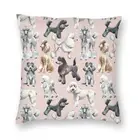Модная наволочка с милыми пуделями, декоративная квадратная наволочка для подушки, 45x45, наволочка для дивана