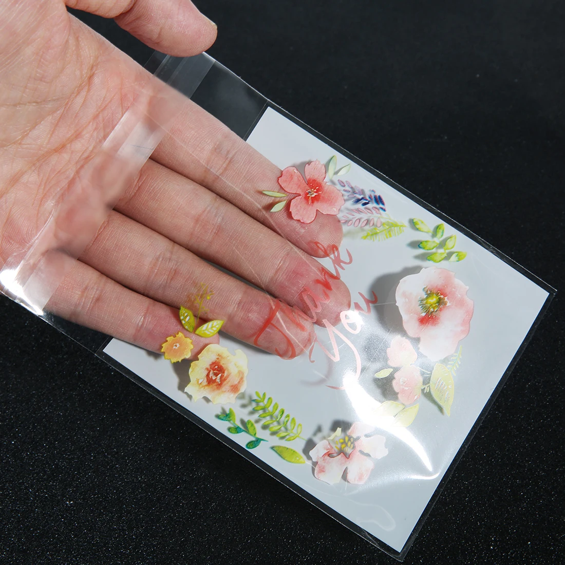 

100pcs/lot Thank You Cellophane Cookie Bag Biscuit Plastic Packing Bag Wedding Favor Candy Bag OPP Bag With Self Adhesive