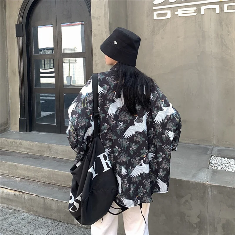 Японское кимоно в стиле Харадзюку шикарный традиционный кардиган юката куртка с