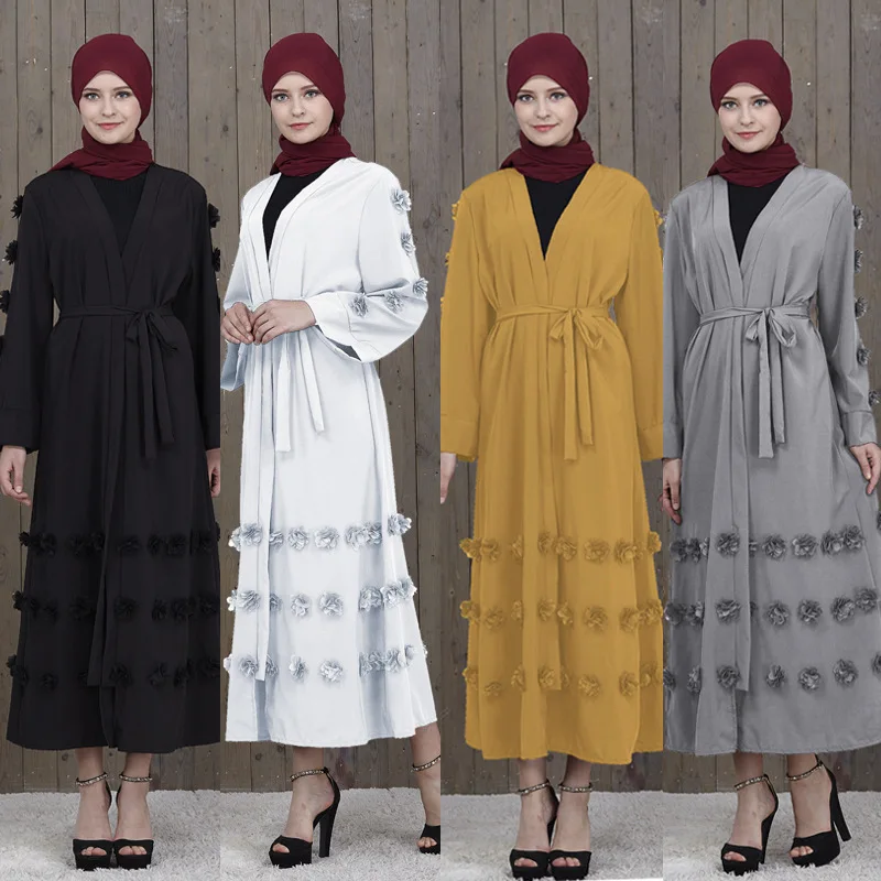 

ИД Мубарак, вышивка блестками, абайя, турецкое кимоно, кардиган, мусульманский хиджаб, платье, мусульманская абайя для женщин, халат, Дубай, к...