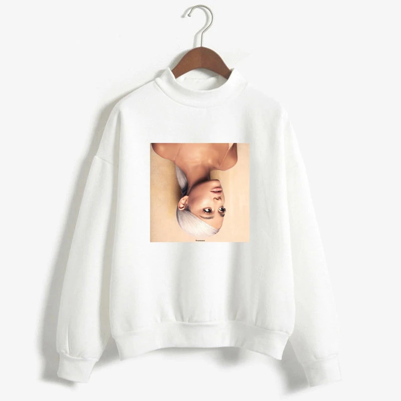 White Розовые толстовки с капюшоном для женщин Ariana Grande Harajuku пуловер Kawaii размера плюс толстовка с капюшоном - Цвет: White