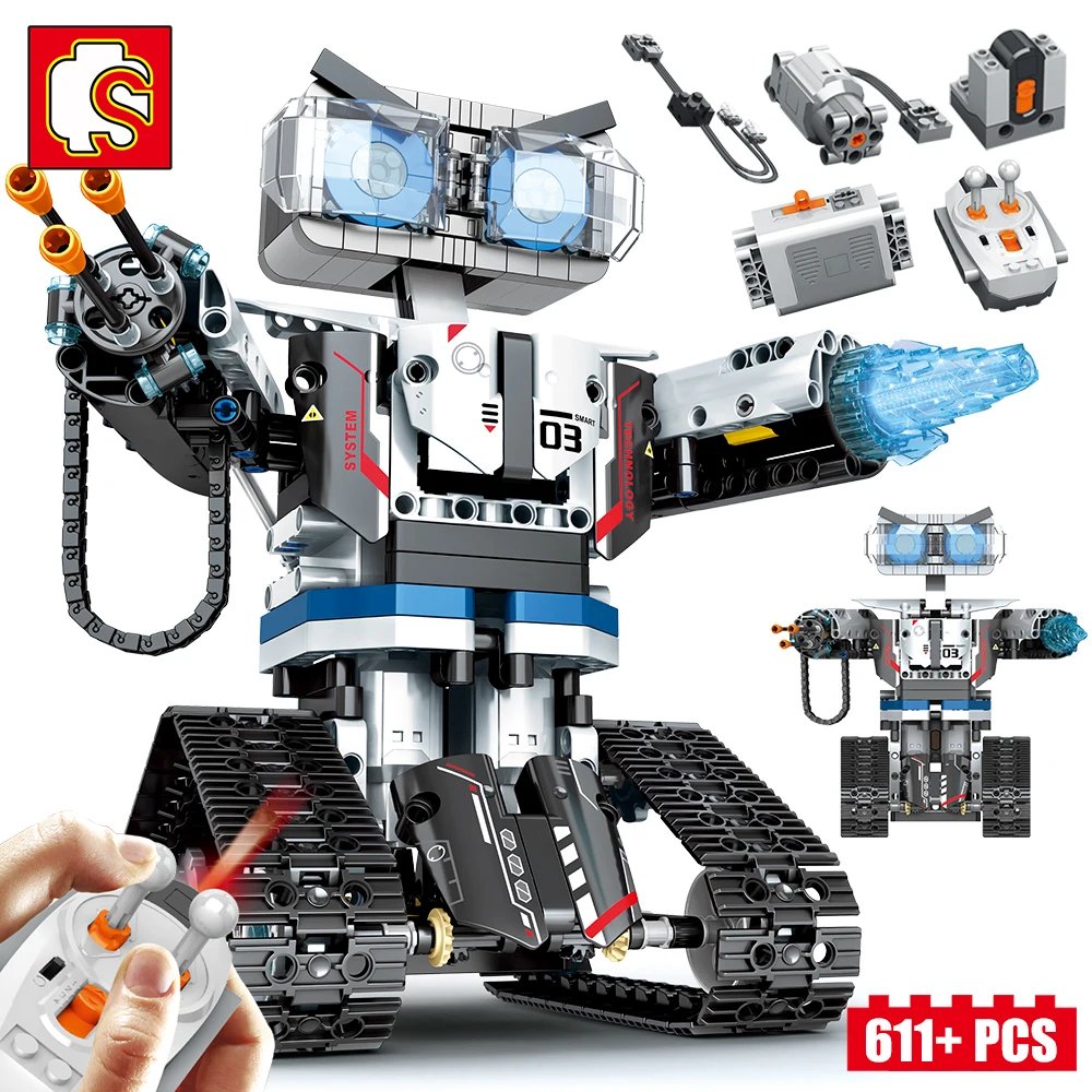 611 шт. город серии оружие техника Блоки Кирпичи DIY RC робот строительные блоки