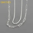 QMCOCO 925 Серебряное ожерелье 2021 новый стиль модная простая Геометрическая ручная работа цепочка до ключиц для женщин ювелирные изделия для вечерние подарки