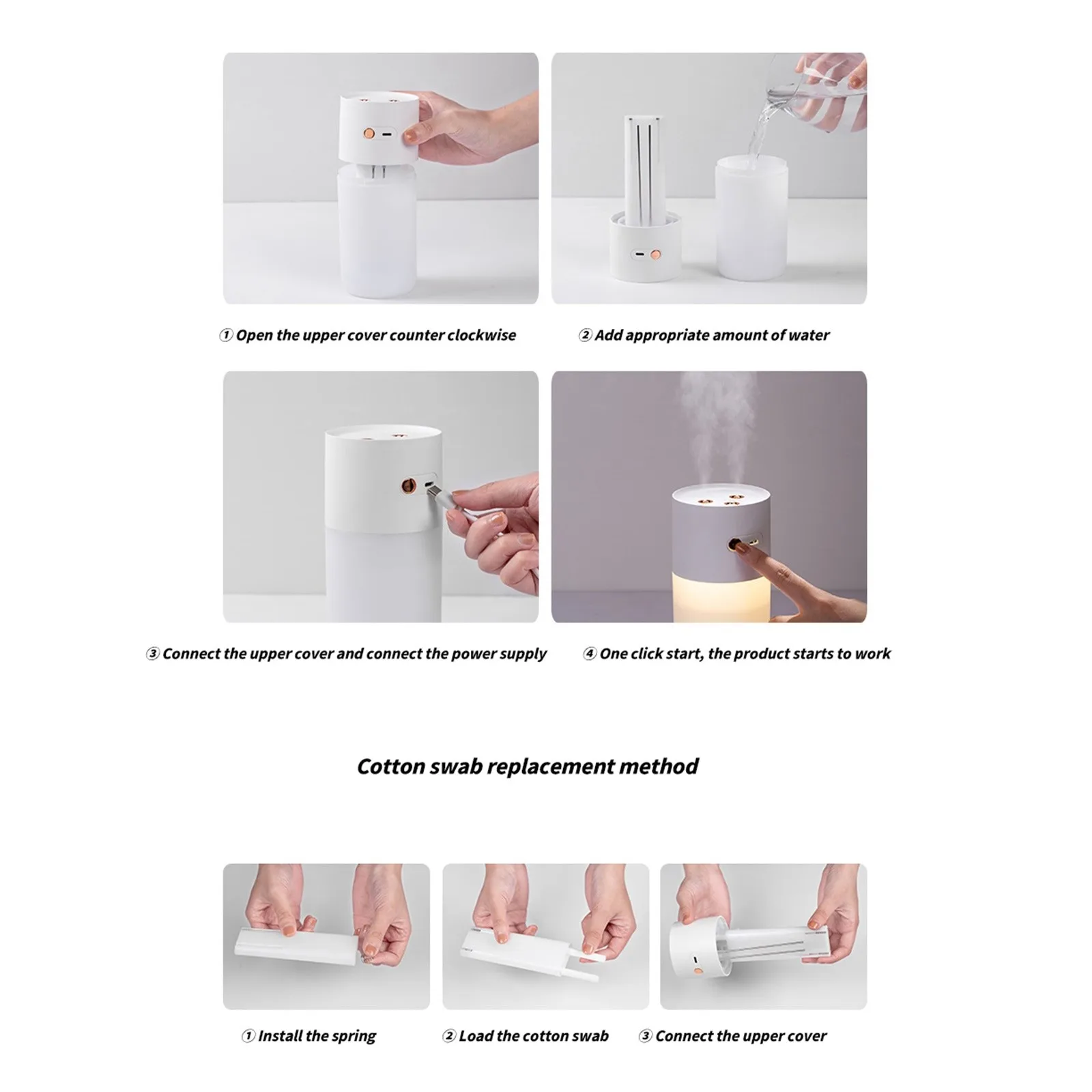 

Cute mini desk low noise humidifier Portable USB Cool Mist Maker Humidifier V3 400ML Mini Bedroom Humidifier for home car