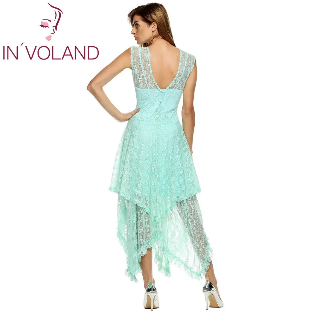 Женское пляжное длинное платье сексуальное прозрачное кружевное Двухслойное