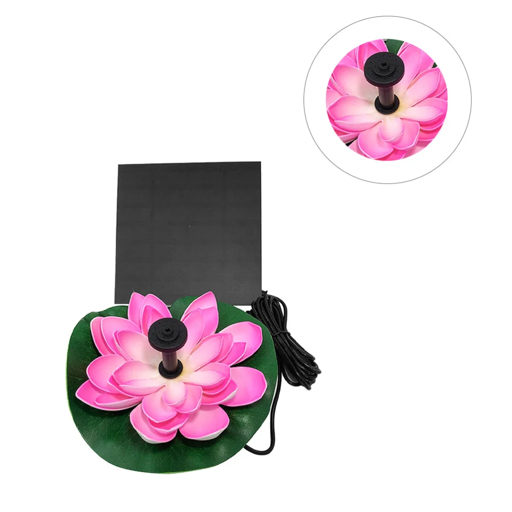 

1PC Solar-powered Lotus Fountain Novel Fish Pond Fountains Garden Running Water Spray-head Creative Lotus Shape Fountain Pump fo
