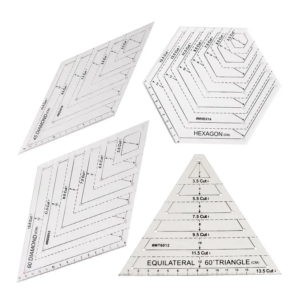 1 шт. Алмазная линейка для квилтинга шестигранная сделай сам лоскутного шитья