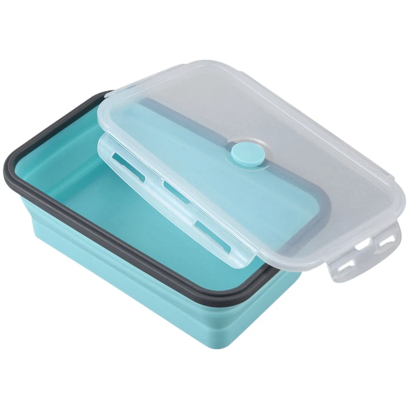 

1x Hook Strong Adhesive Bearing Hooks Seamless Sucker Hook & 4Pcs Set Foldable Silicone Food Lunch Box Fruit Salad