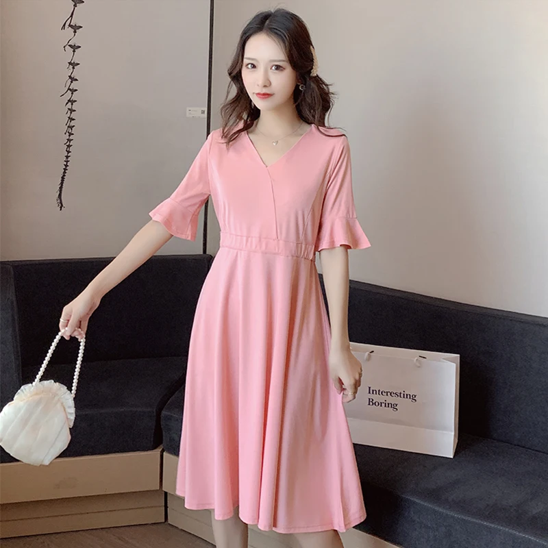 Новинка лета 2021 женская одежда свободное милое приталенное платье средней длины