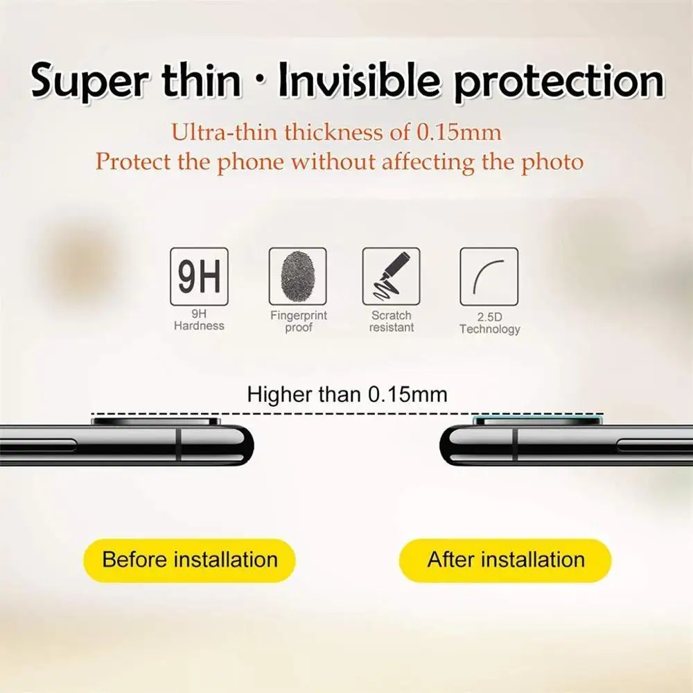 Ультратонкое закаленное стекло 9H для камеры с защитой от царапин iPhone 11 Pro/iPhone Pro Max