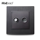 Wallpad S6 Черная Серебряная Золотая спутниковая антенна ТВ со-осевой антенной Подключите настенное гнездо CAT6 Матовый Поликарбонат пластик имитирующий алюминий