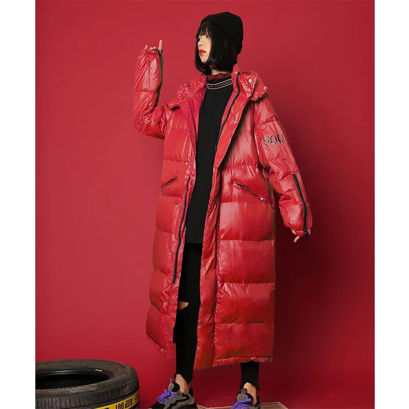 Зимние куртки пальто женская осенняя длинная парка теплые с капюшоном