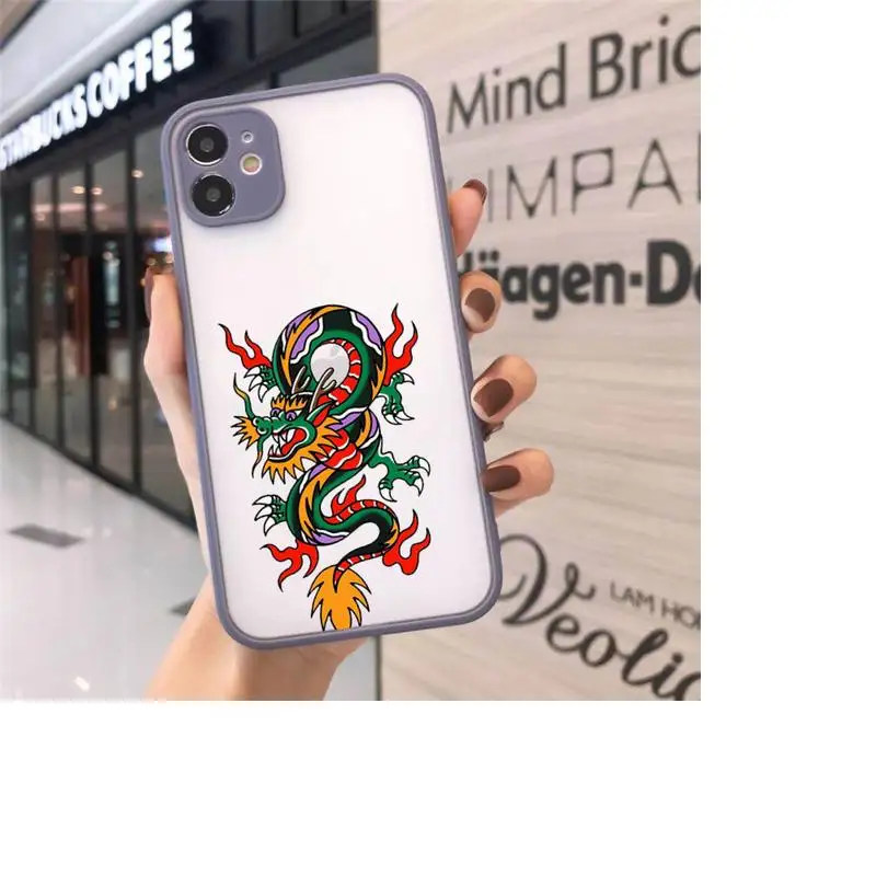 

Dragon Phone Cases matte transparent For gray iPhone 7 8 x xs xr 11 12 pro plus max mini Clear Funda
