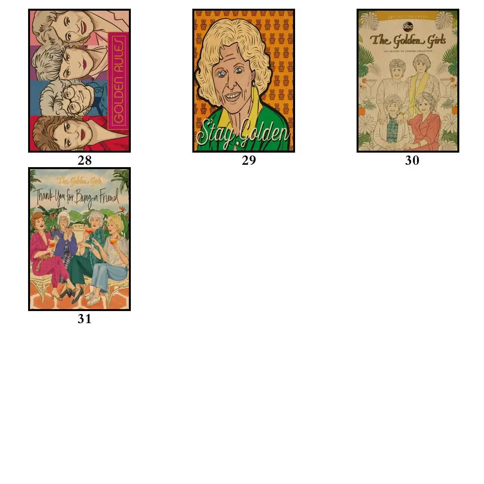 31 дизайн ТВ-шоу золотые девушки искусственные наклейки на стену для кофейни бара