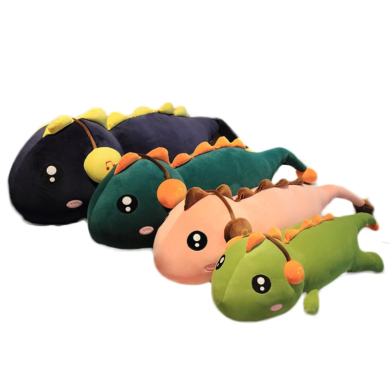 1 шт. креативная зеленая розовая мультяшная плюшевая кукла динозавр гарнитура