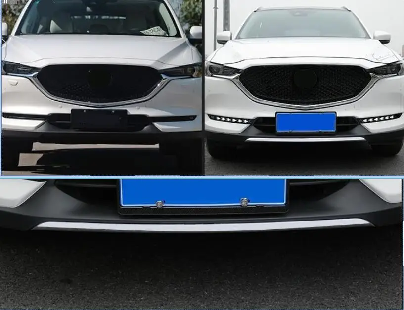 For Mazda CX5 CX-5 2017-2019 accessories Stainless steel car exterior front lip bumper cover strip trim Chromium Styling | Автомобили и