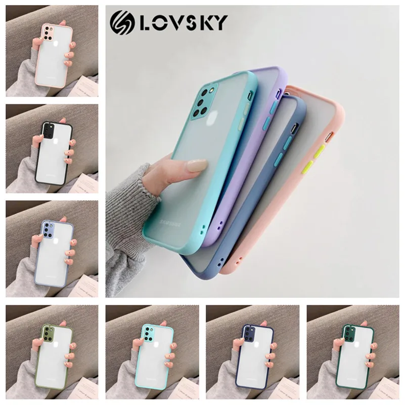 

Matte Hard Clear Case For Samsung A51 A50 A71 A70 A32 A42 A52 A72 5G A31 A41 A21S S21 Ultra Plus S20FE M51 Lens protection Cover