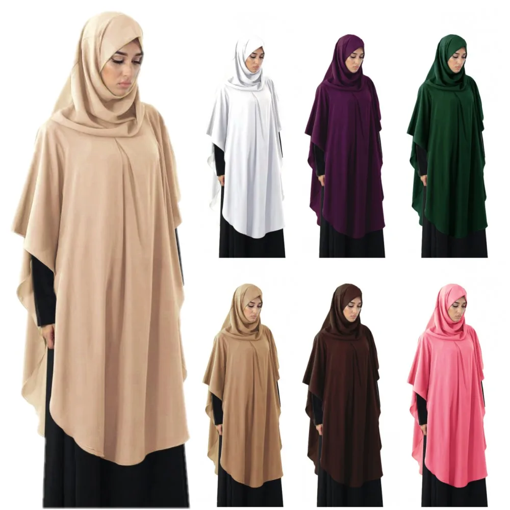 

Modest Hooded Abaya Women Muslim Islamic Ramadan Hijab Khimar One Pieces Amira Arab Overhead Prayer Niqab Burqa Long Tops Shirts