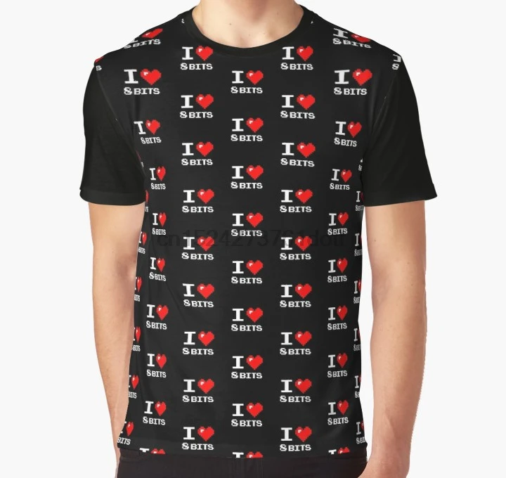 Принт по всему миру 3D Футболка мужская забавная футболка I Love 8 Bit gamer poster полная