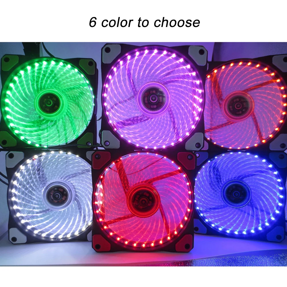 

LED Light Desktop 2 Connectors Ultra Silent Shock Proof Mini Case Fans Anti Vibration Heatsink Cooling Fan PC Computer Plastic