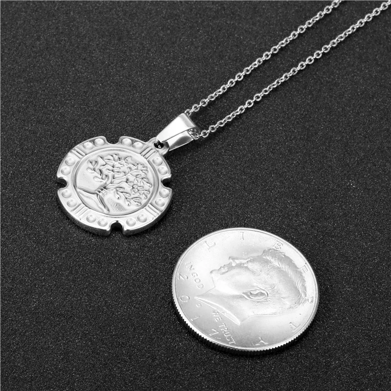 SKQIR Древо жизни кулон ожерелье из нержавеющей стали римская цифра завод Шарм цепь