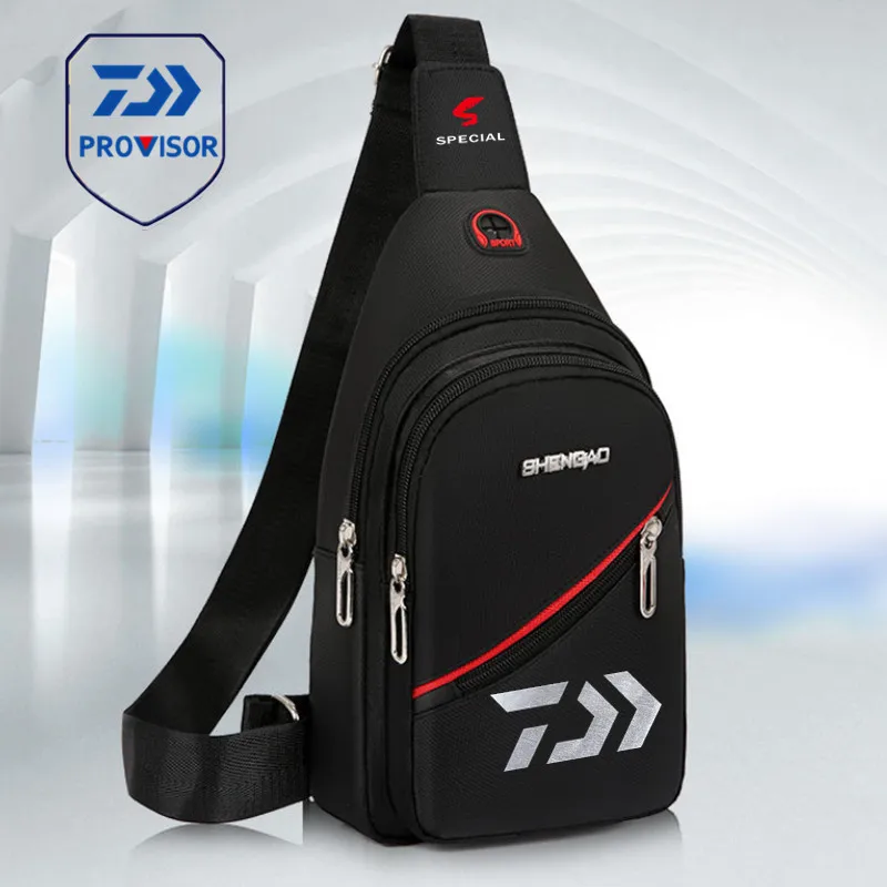 

Daiwa Fishing Backpack Waterproof Fishing Lures Reel Bag Straps Fish Tackle Bag Fishing Chest Pack Multi-pocket Tackle Bag 5654#