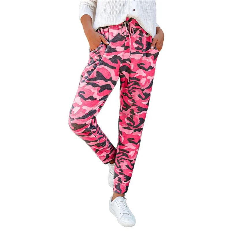 

Fashion Camouflage Joggers Women Sweatpants Harem Camo Pants Drawstring Pantalones femme Mujer Female High Waist Pocket Pants