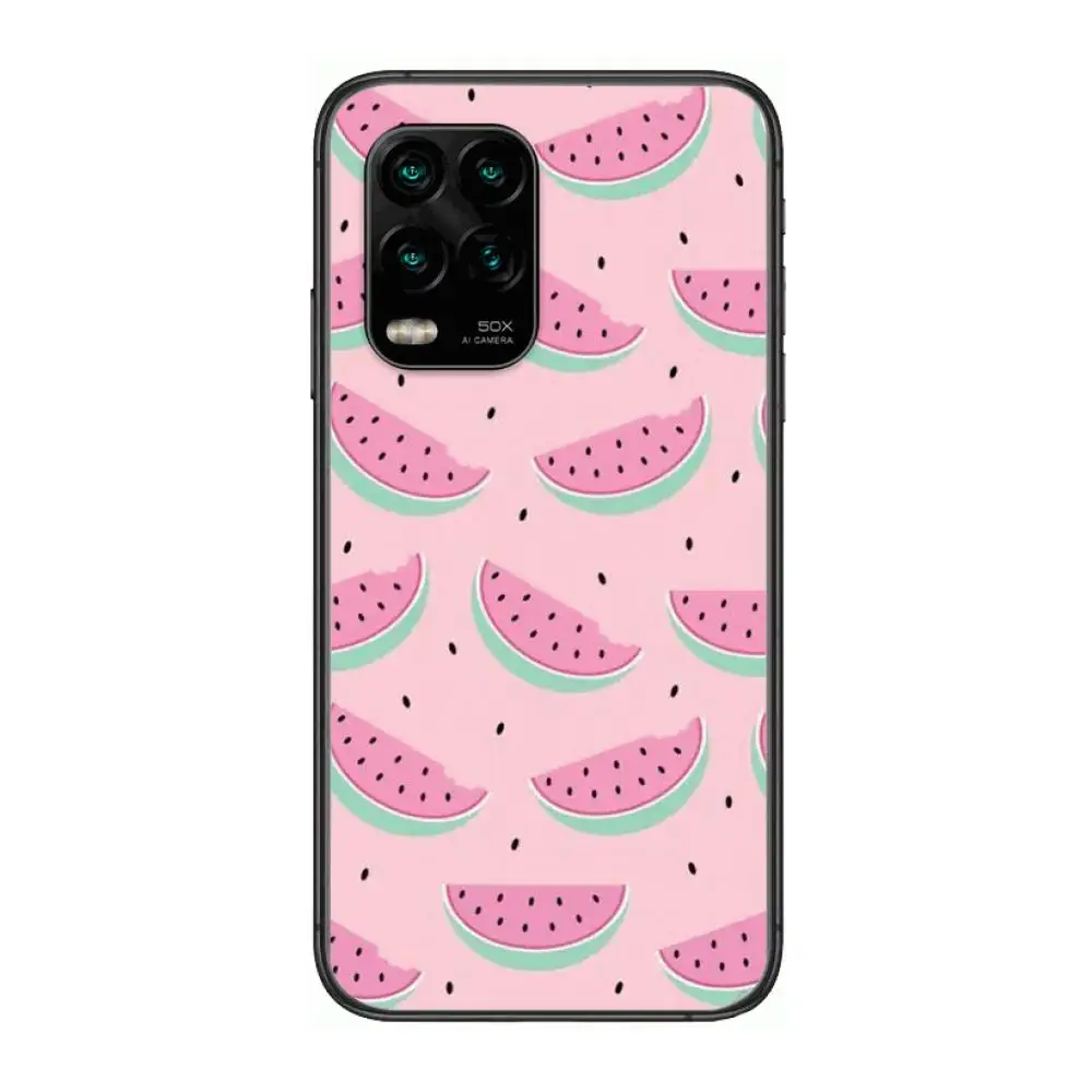 

Anime Cute watermelon Phone Case For xiaomi Redmi Note 9S 8 7 6 5 A Pro T Anime Black Cover Silicone Back Pretty senior