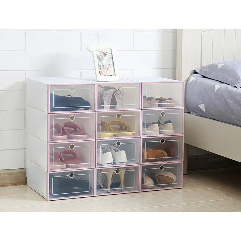 6 шт. Прозрачный чехол для обуви с откидной крышкой пластиковый хранения