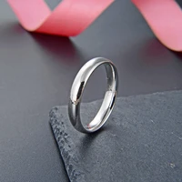 925 sterling silver female classic circle ring finger light polishing simple white wedding ring for woman man fashion jewelry