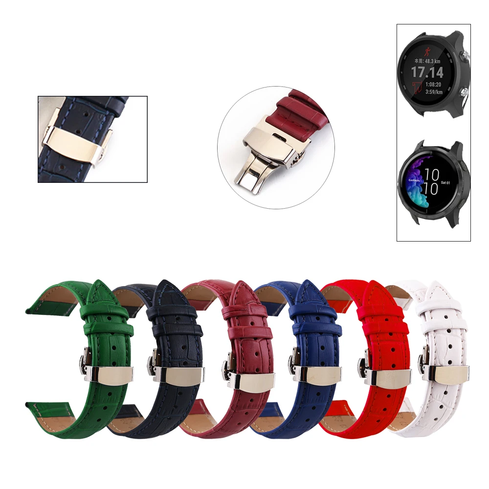 

Ремешок для часов из натуральной кожи для Garmin Vivoactive 3 4/Vivomove HR/Venu/Forerunner 245 645 ремешок для часов 20 м 22 мм кожаный ремешок 22 мм