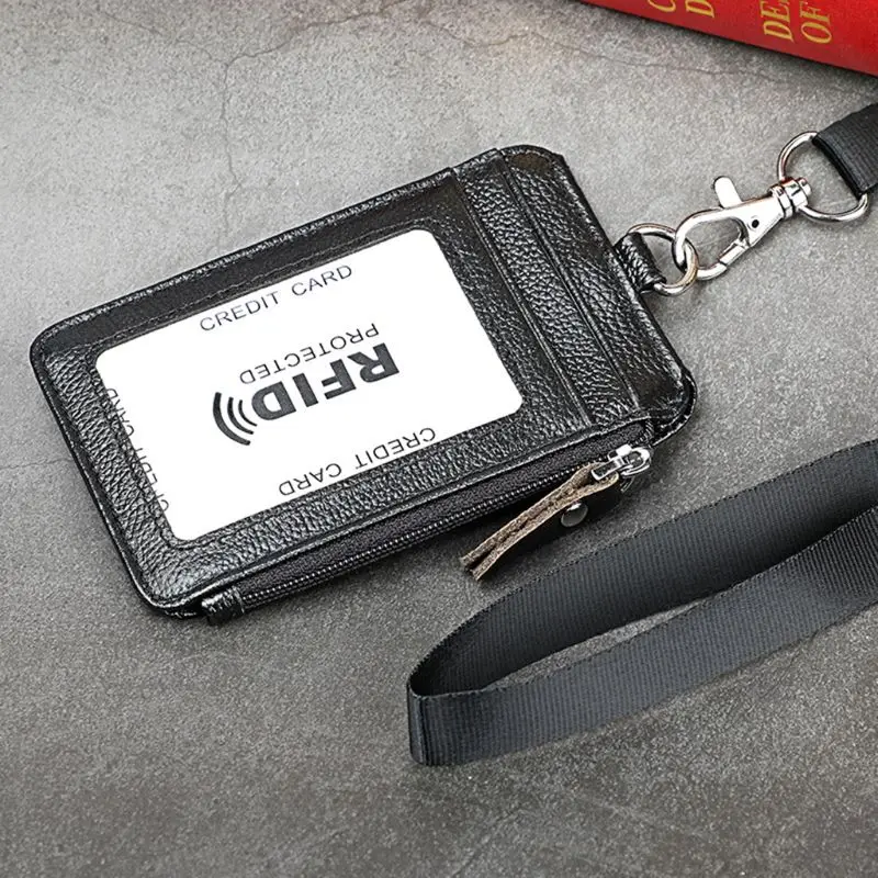 Портативный из натуральной кожи RFID Блокировка Бизнес ID для кредитной карты