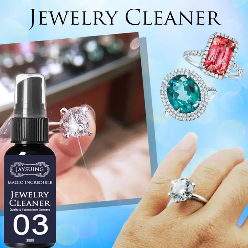 

30ml Gem Jewelry Polish Cleaner And Tarnish Remover For Silver Jewelry Antique Solution Diamond Silver Gold Brass Cleaning Spray