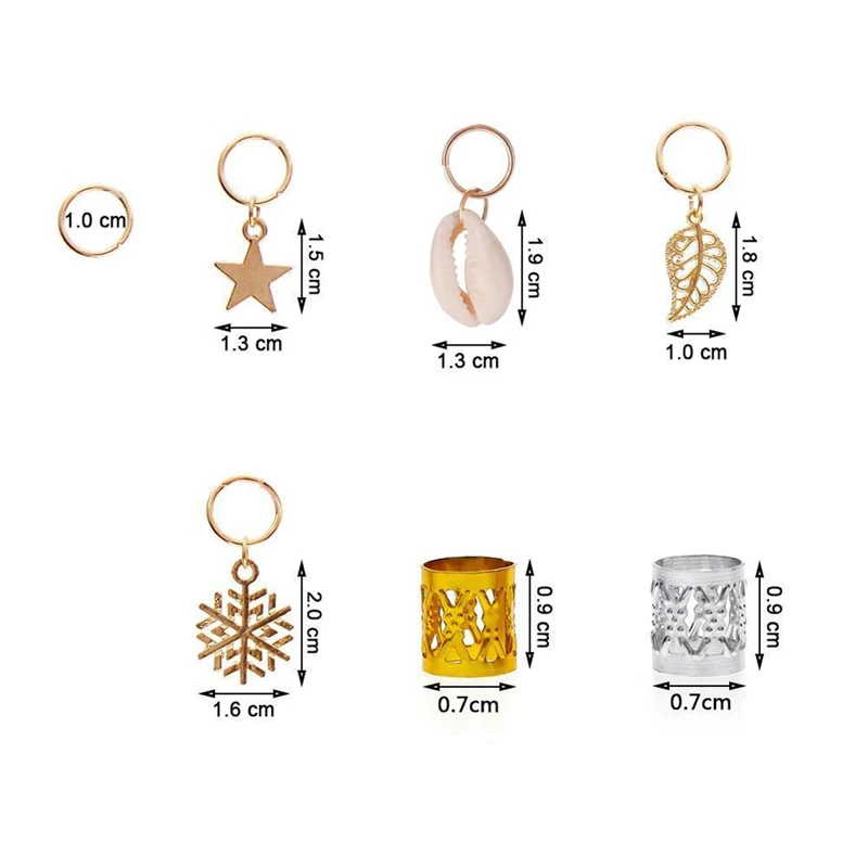 80 шт. украшения Подвески дреды бусины металлические манжеты волосы кольца зажимы