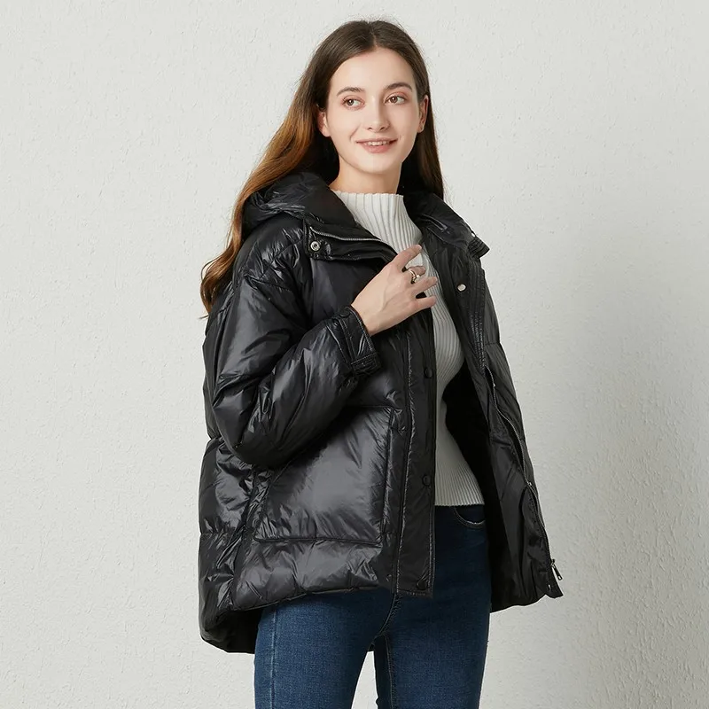 Fitaylor/зимний ультра-светильник с капюшоном пуховик для женщин белый на утином